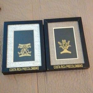 Shaman and Eagle Costa Rican brass pre Columbian figures.